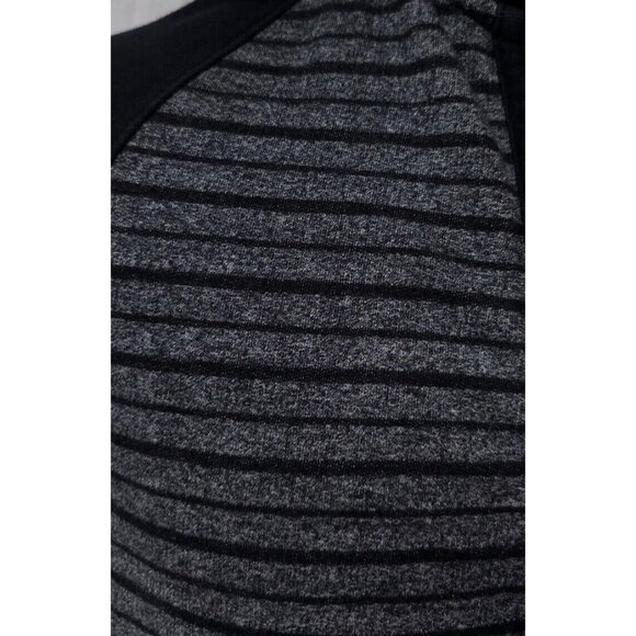 Rock & Republic Womens Medium Striped Black / Gray Full Zip Hooded Jacket Hoodie - Picture 4 of 14